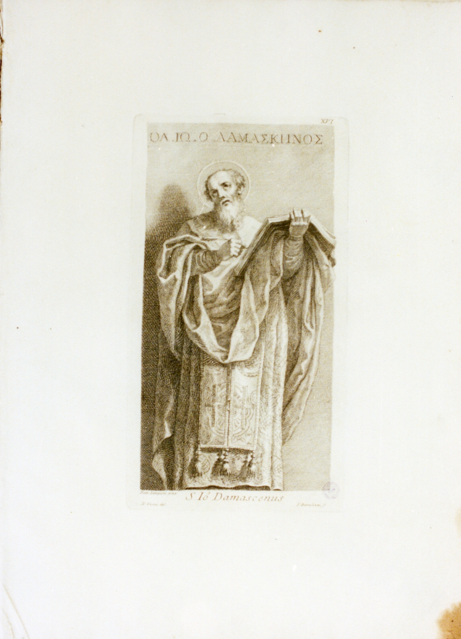 San Giovanni Damasceno (stampa) di Vanni Niccolò, Bartolozzi Francesco (sec. XVIII)