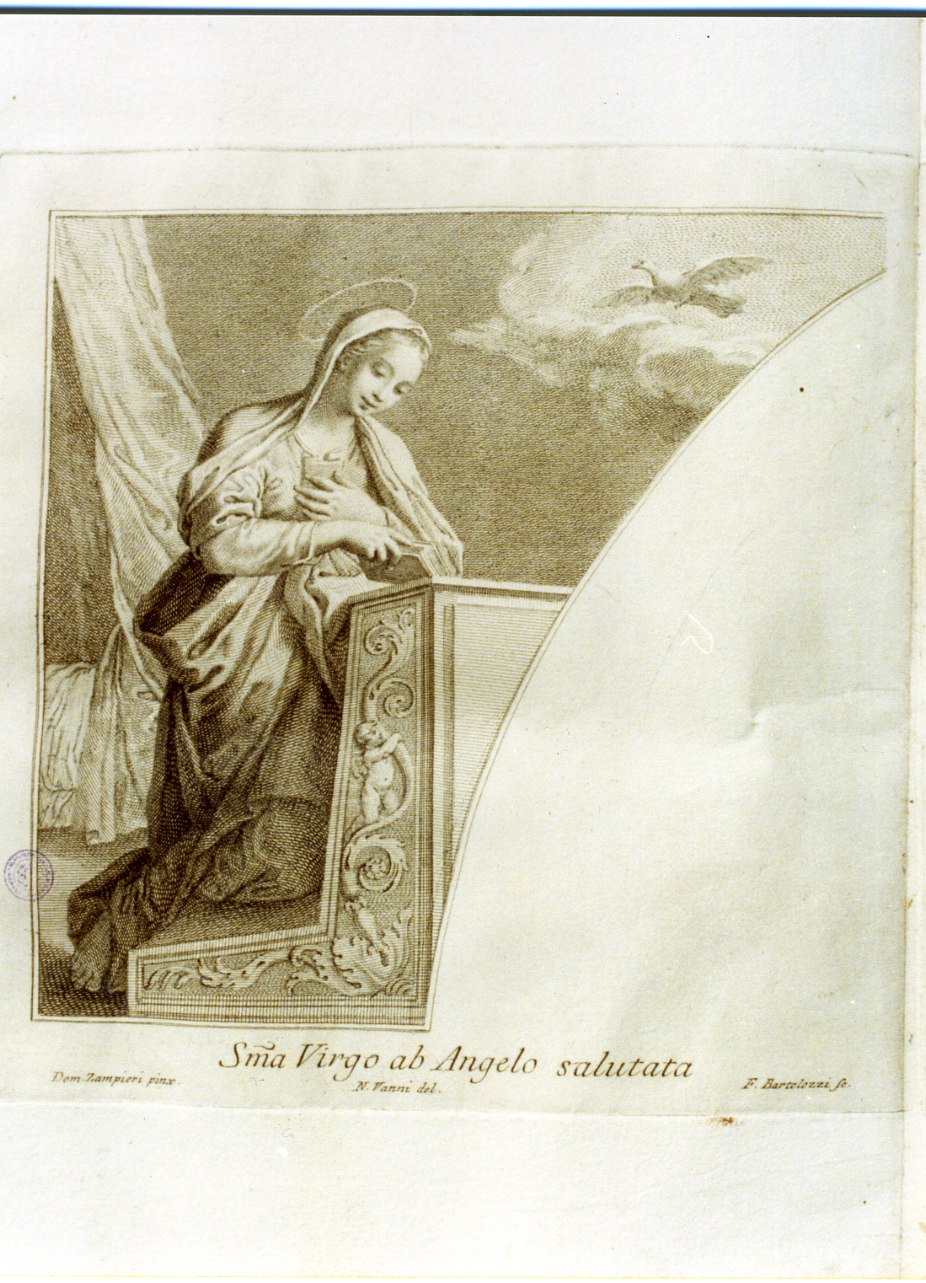 Madonna annunciata (stampa) di Vanni Niccolò, Bartolozzi Francesco (sec. XVIII)
