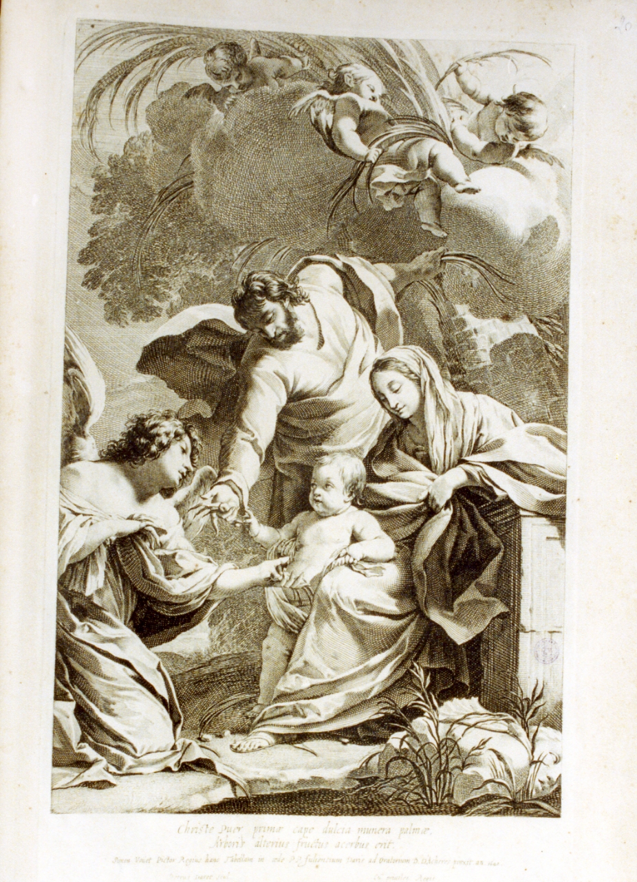 riposo nella fuga in Egitto (stampa) di Vouet Simon (sec. XVII)