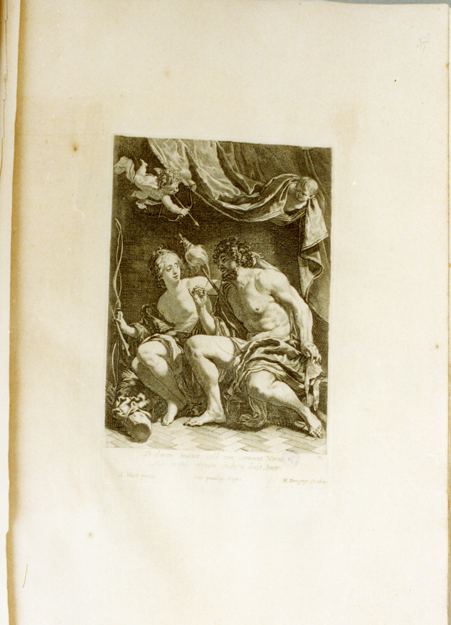 Ercole e Onfale (stampa) di Vouet Simon, Dorigny Michel (sec. XVII)