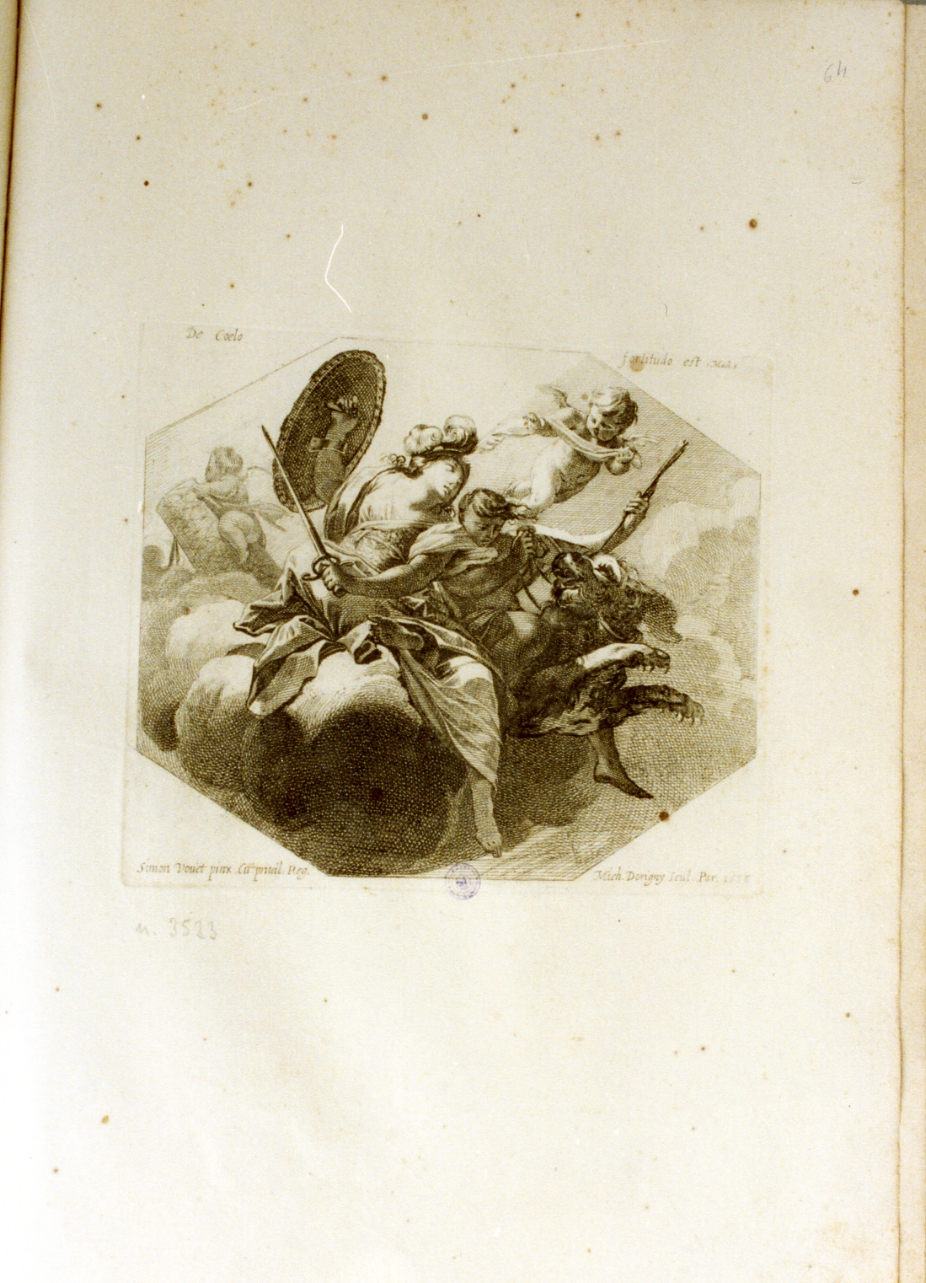 allegoria della Fortezza (stampa) di Dorigny Michel, Vouet Simon (sec. XVII)