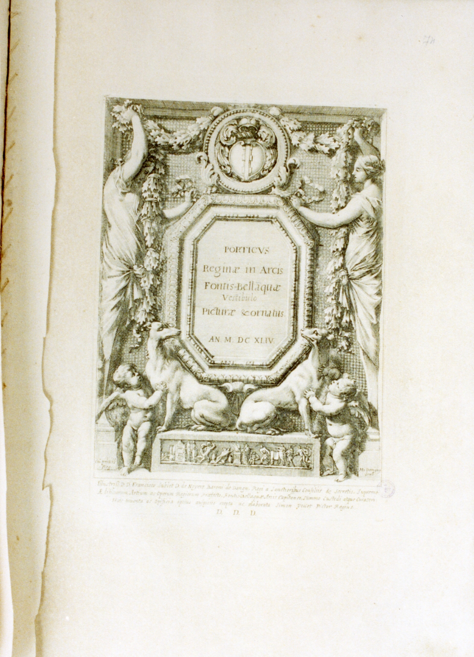 motivo decorativo (stampa) di Vouet Simon, Dorigny Michel (sec. XVII)
