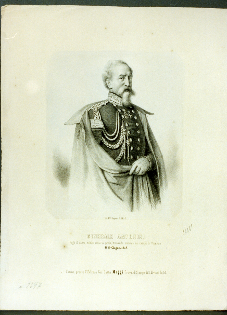 ritratto d'uomo (stampa a colori) di Morgari Paolo Emilio il Vecchio (sec. XIX)