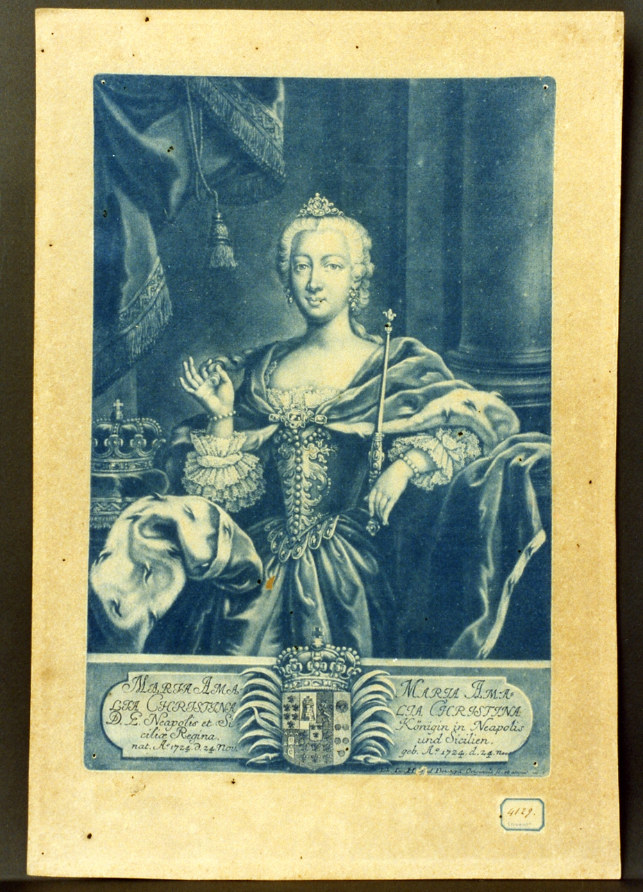 ritratto di donna (stampa a colori) di Haid Johann Jakob (sec. XVIII)