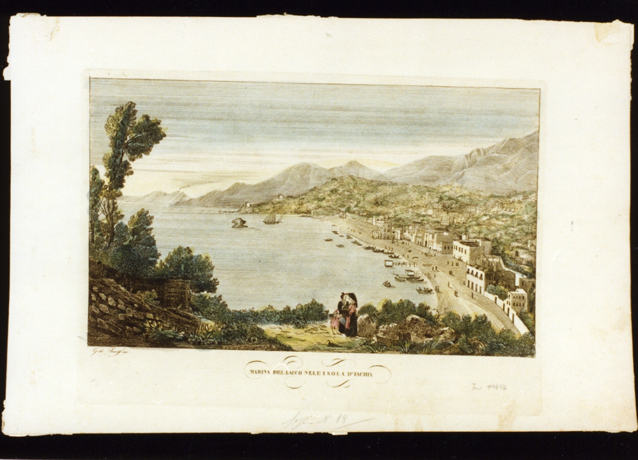 veduta di Lacco Ameno ad ischia (stampa a colori) - ambito napoletano (secondo quarto sec. XIX)