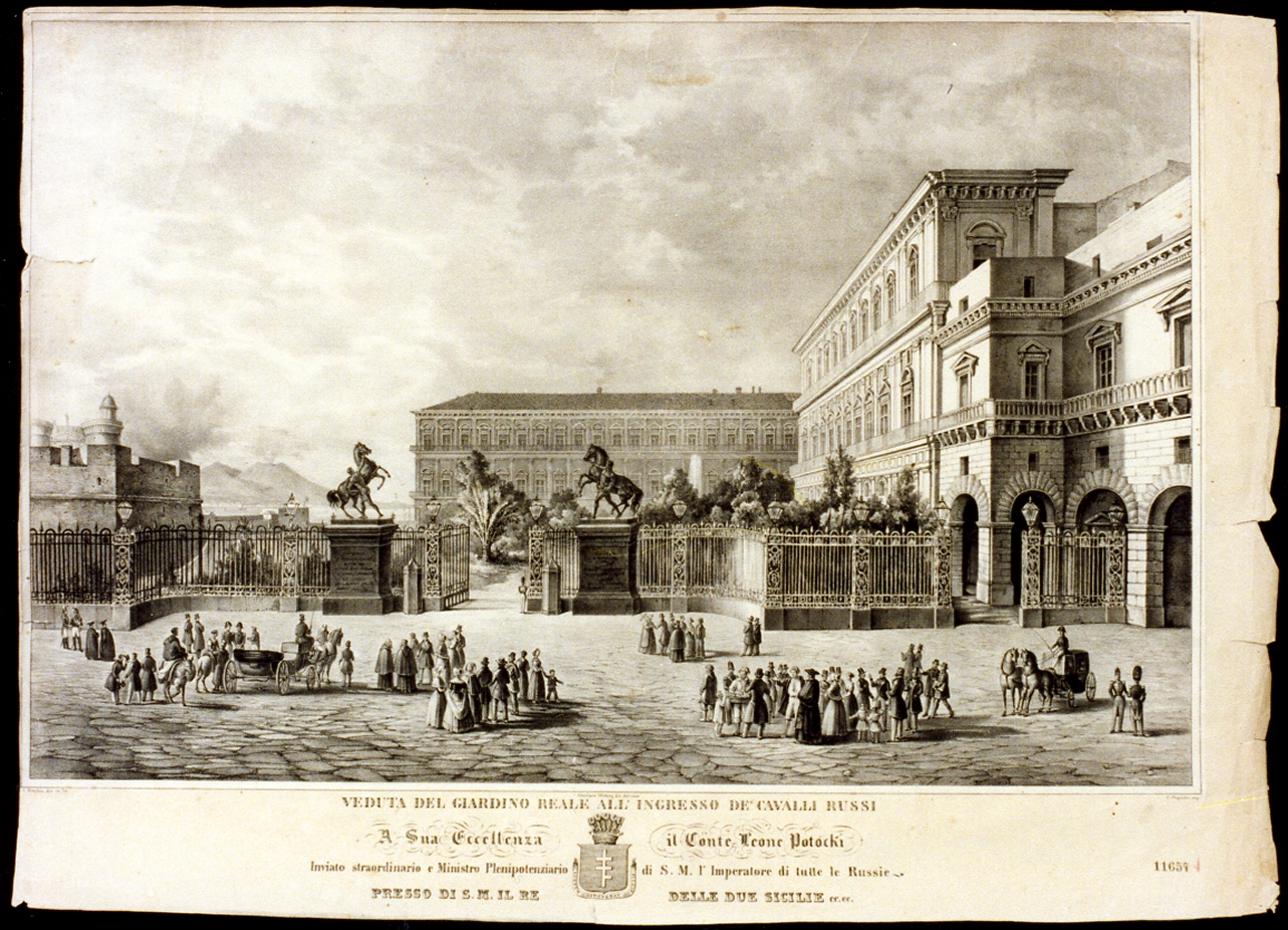 veduta da settentrione del palazzo reale (stampa) di Witting Gustaf (terzo quarto sec. XIX)