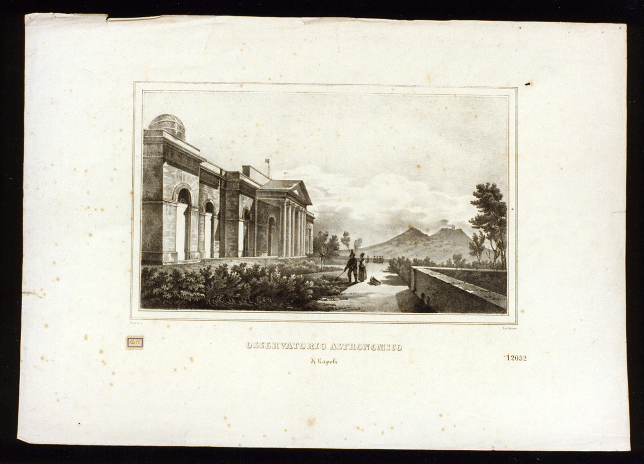 veduta dell' osservatorio astronomico a Napoli (stampa) di Ruo Gennaro (secondo quarto sec. XIX)