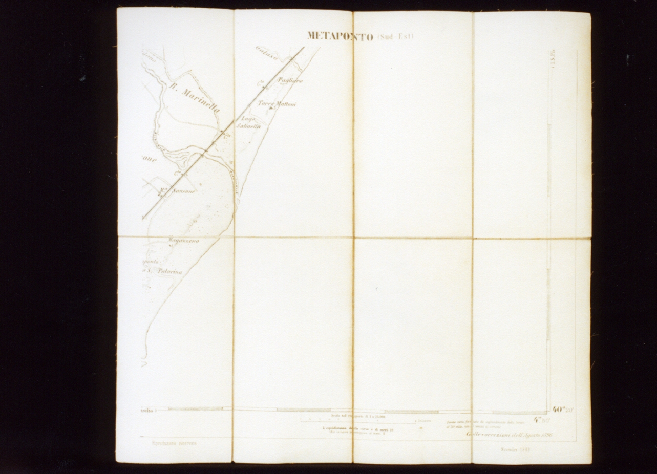 carta geografica di Metaponto (stampa) - ambito italiano (sec. XIX)