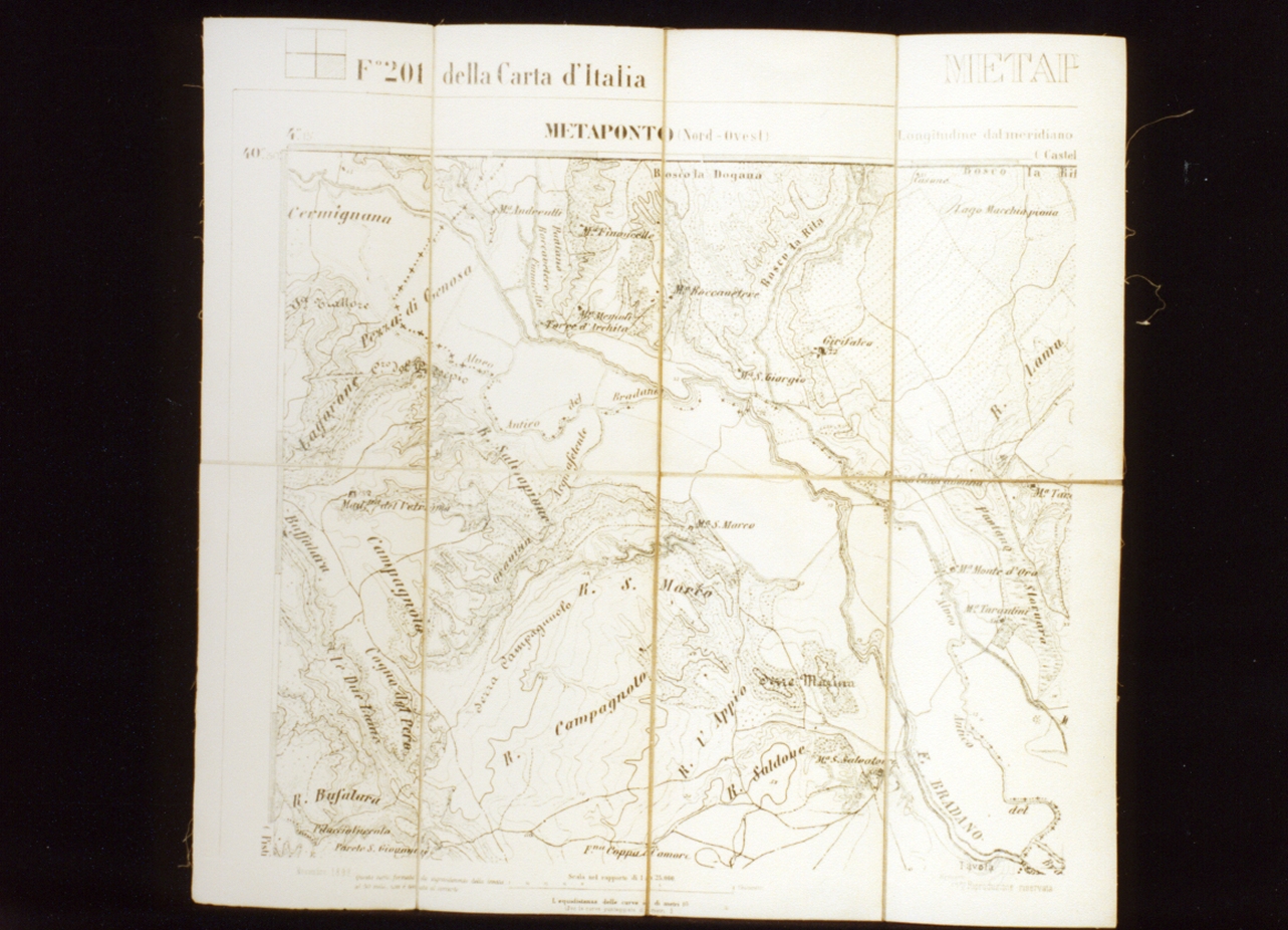 carta geografica di Metaponto (stampa) - ambito italiano (sec. XIX)