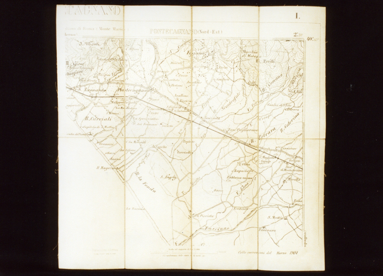 carta geografica di Pontecagnano (stampa) - ambito italiano (sec. XX)