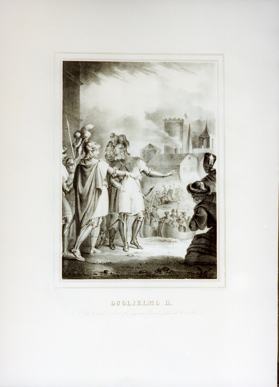 Guglielmo II fa prigioniera la figlia del re del Marocco (stampa) - ambito napoletano (sec. XIX)