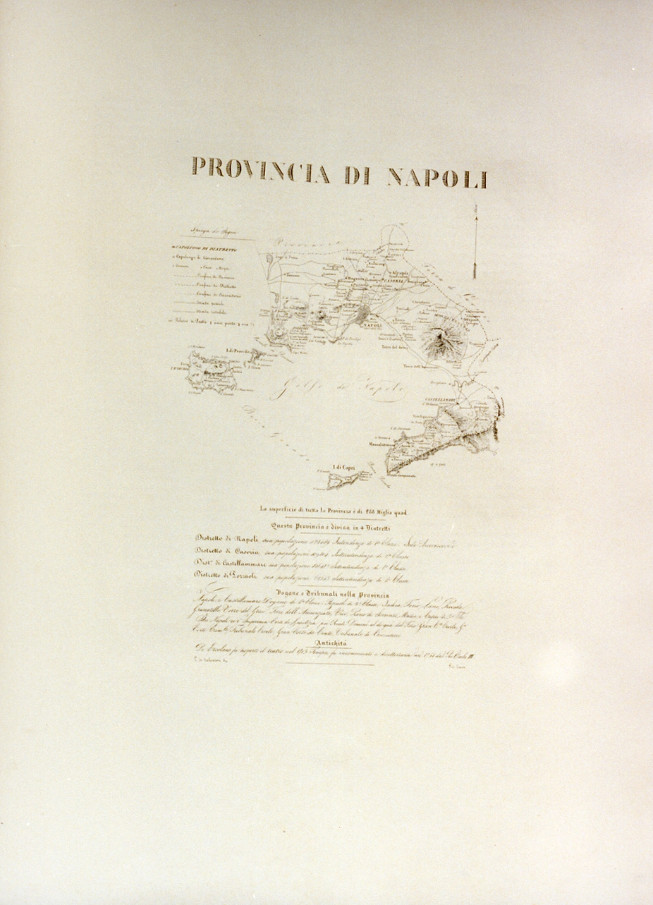 pianta topografica della provincia di Napoli (stampa) - ambito napoletano (sec. XIX)