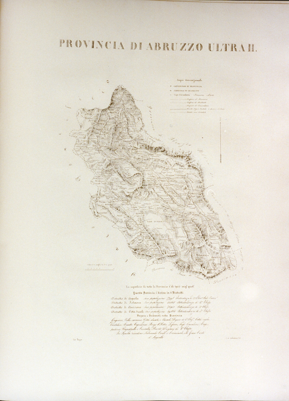 pianta topografica della provincia di Abbruzzo Ultra II (stampa) - ambito napoletano (sec. XIX)