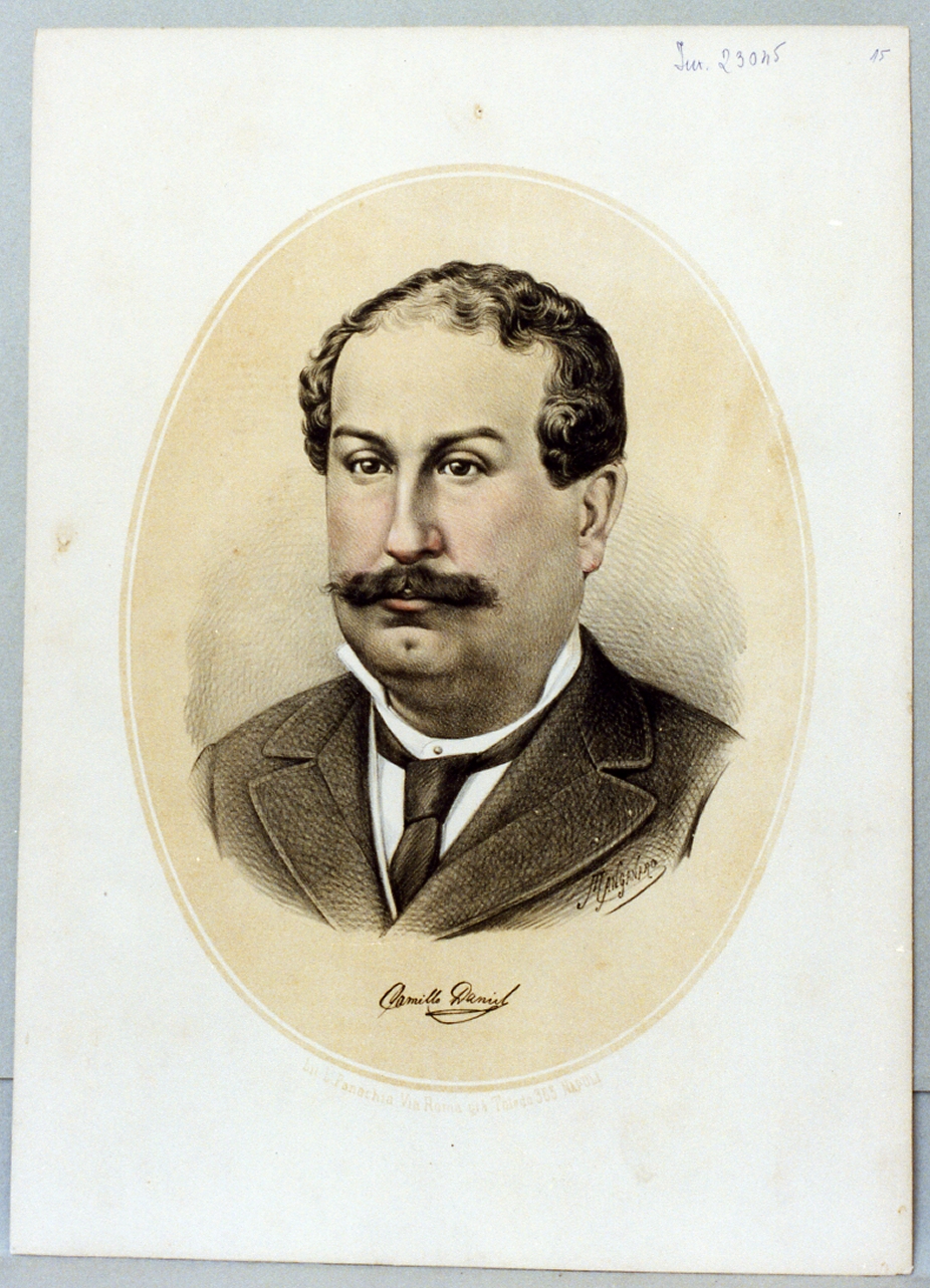ritratto di Camillo Daniele (stampa) di Manganaro Antonio (sec. XIX)