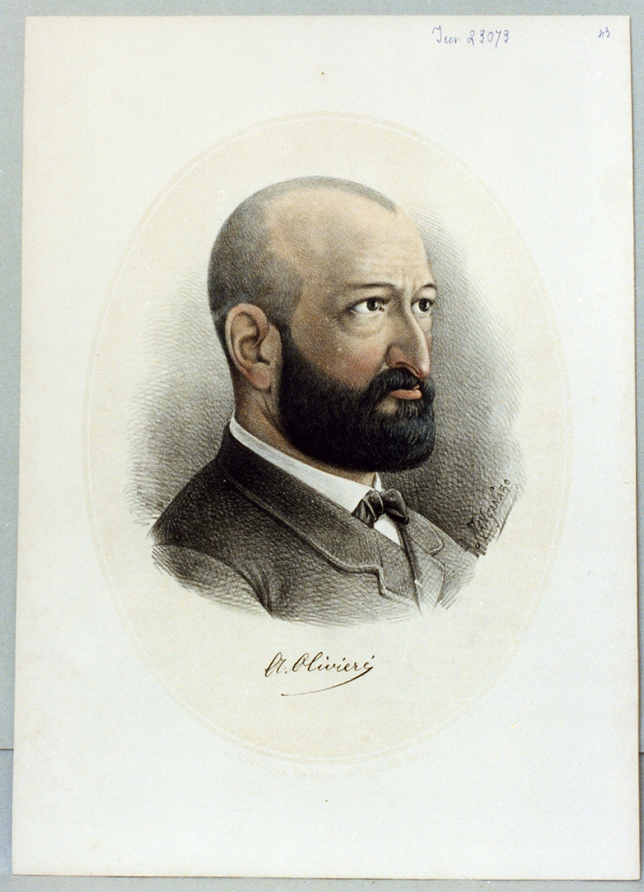 ritratto di Achille Olivieri (stampa) di Manganaro Antonio (sec. XIX)