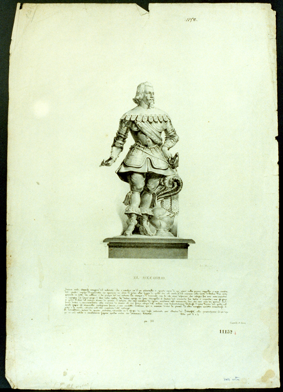 statua di Paolo di Sangro (stampa) di Wenzel Francesco (metà sec. XIX)