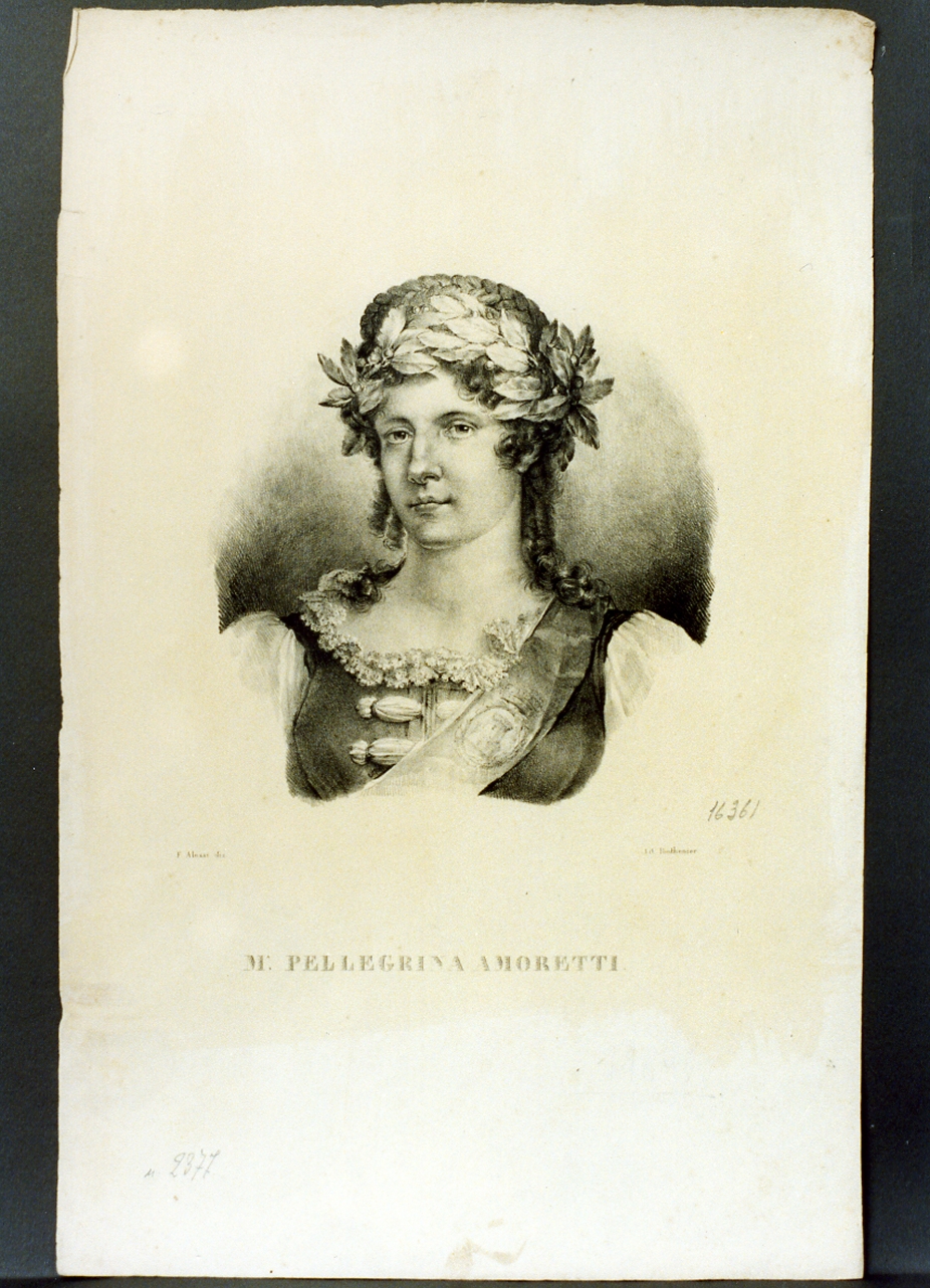 ritratto di Maria Pellegrina Amoretti (stampa) - ambito napoletano (secondo quarto sec. XIX)