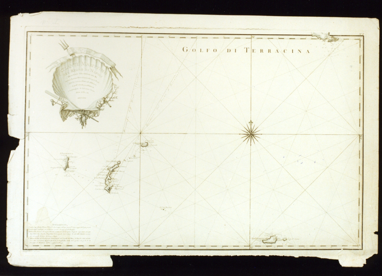 carta geografica del golfo di Terracina (stampa) di Guerra Giuseppe (sec. XVIII)