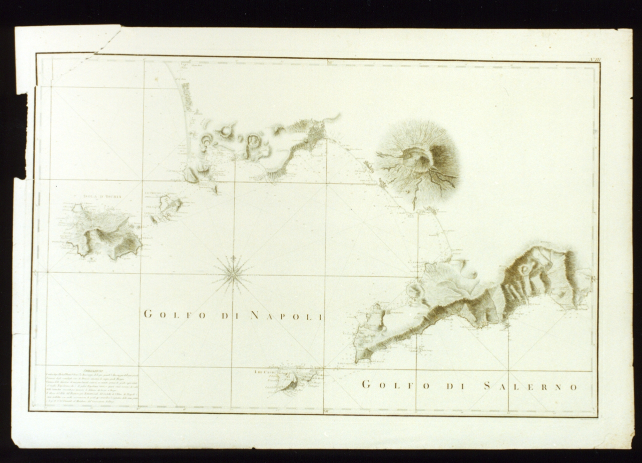 carta geografica del golfo di Napoli (stampa) di Guerra Giuseppe (sec. XVIII)