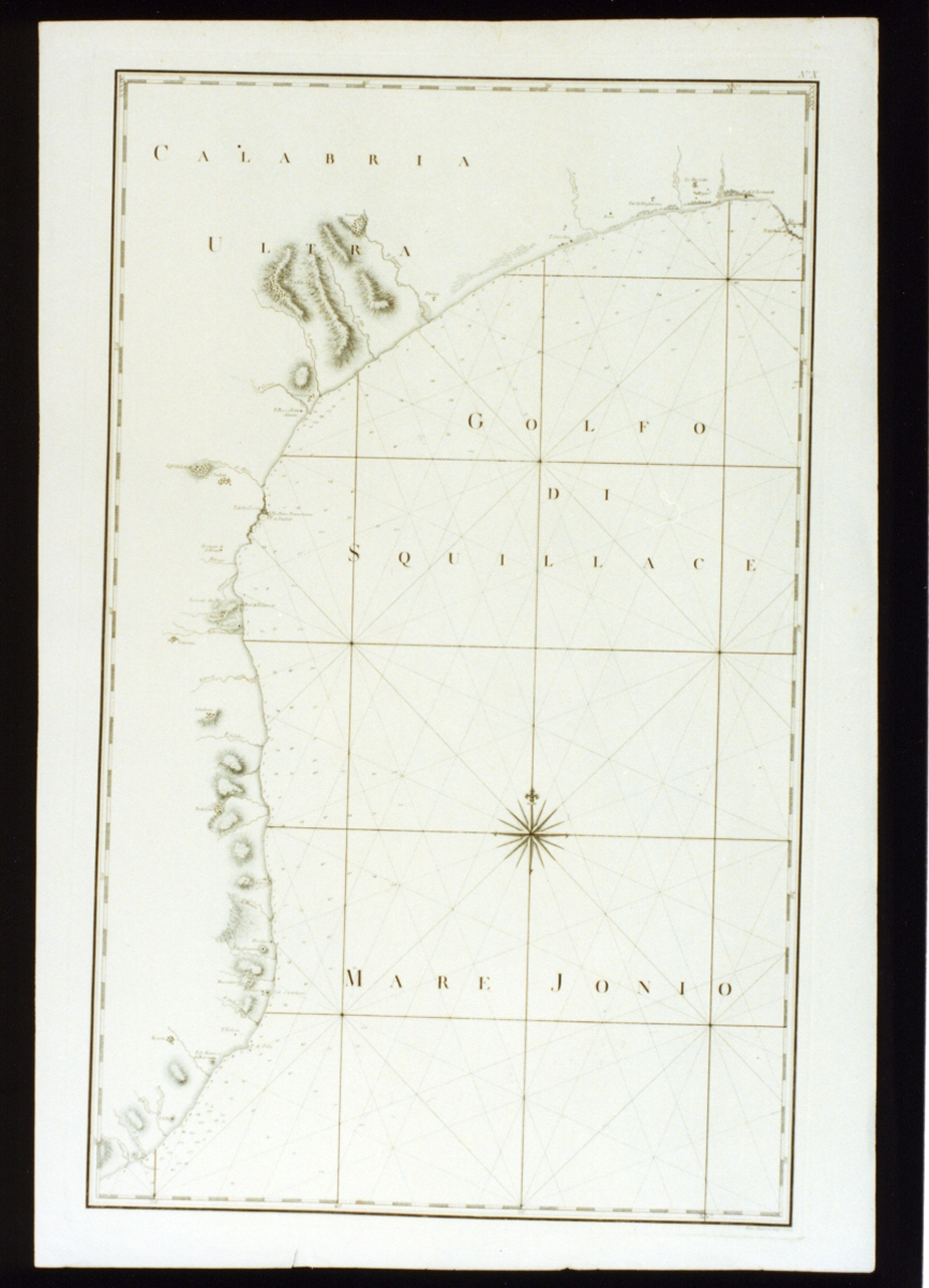 carta geografica del golfo di Squillace (stampa) di Guerra Giuseppe (sec. XVIII)