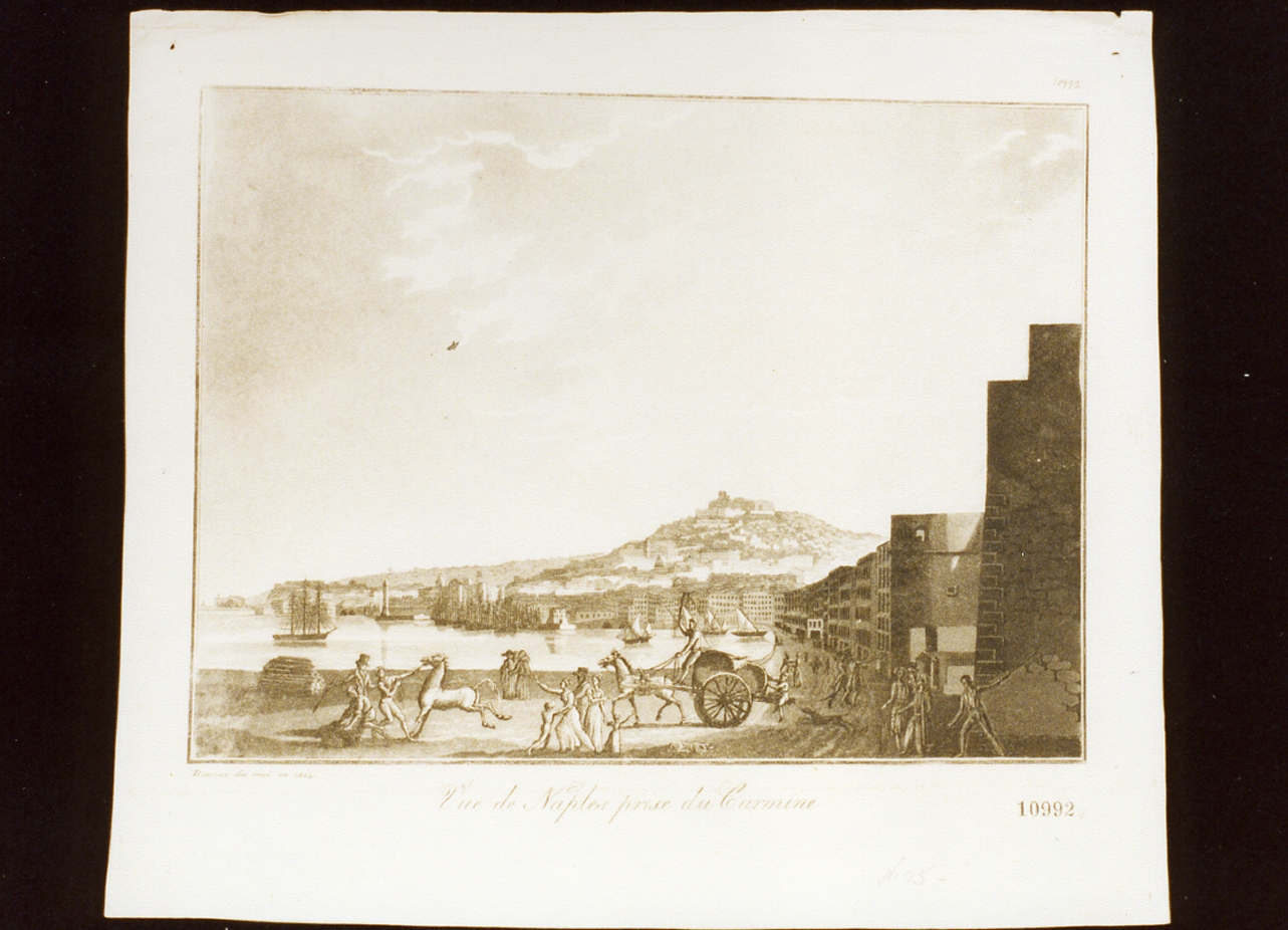 veduta di Napoli dal Carmine (stampa) - ambito napoletano (sec. XIX)