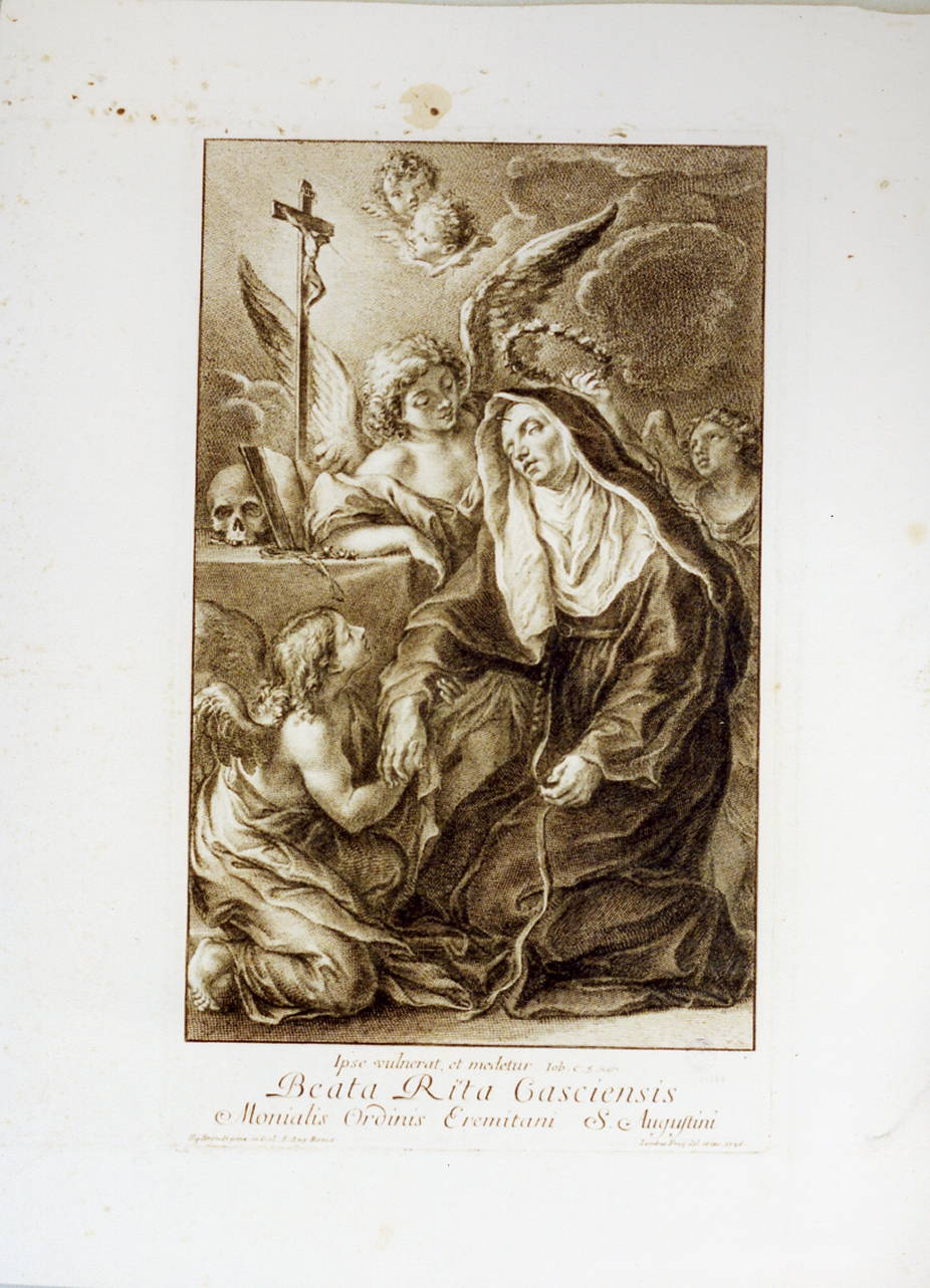 Santa Rita da Cascia (stampa) di Frey Jakob (sec. XVIII)