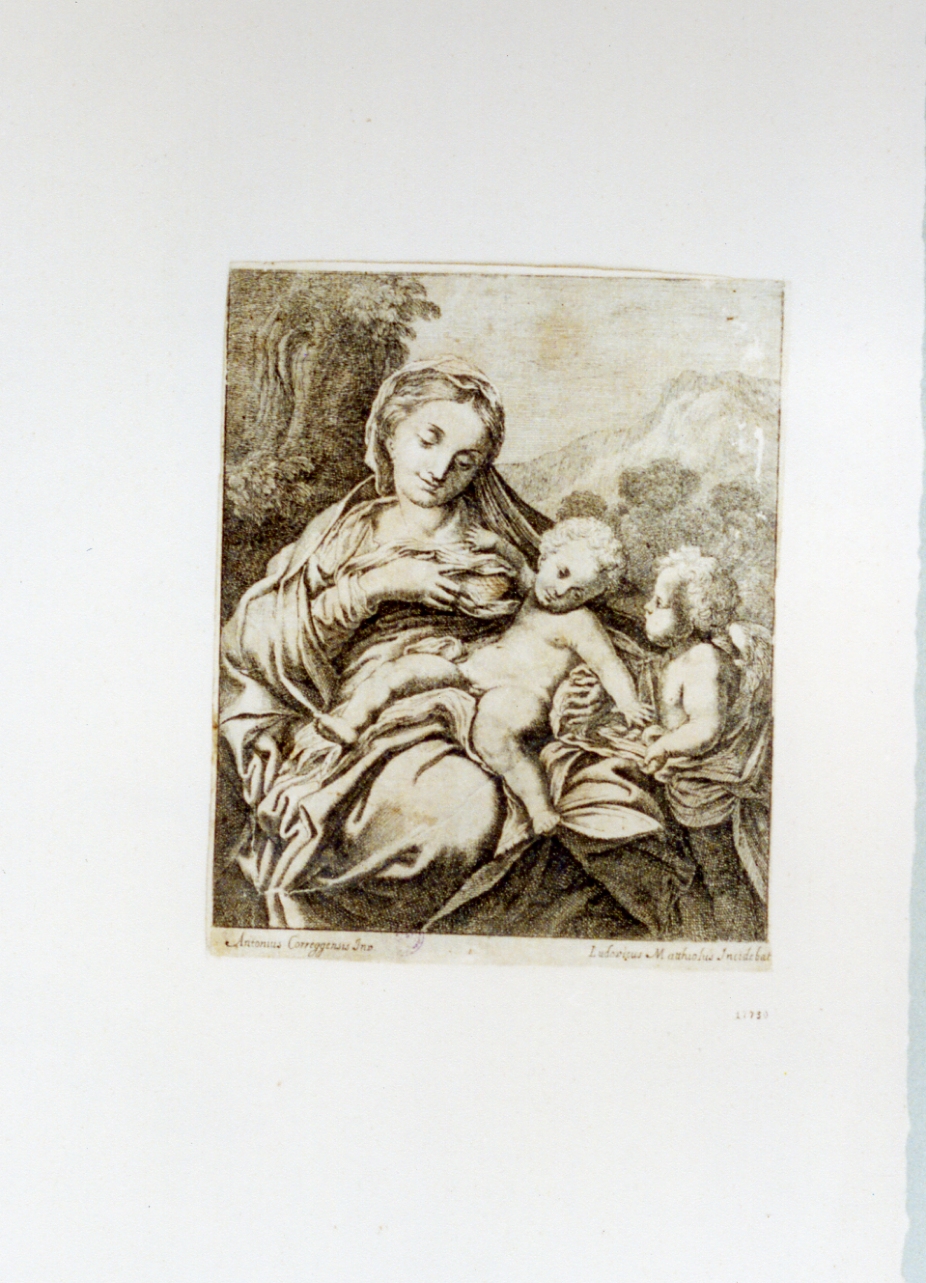 Madonna con Bambino (stampa) di Mattioli Lodovico (secc. XVII/ XVIII)