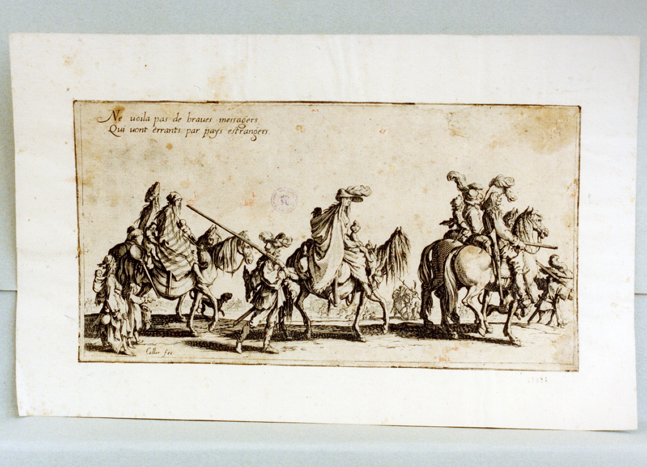 avanguardia dei bohemiens in marcia (stampa) di Callot Jacques (sec. XVII)