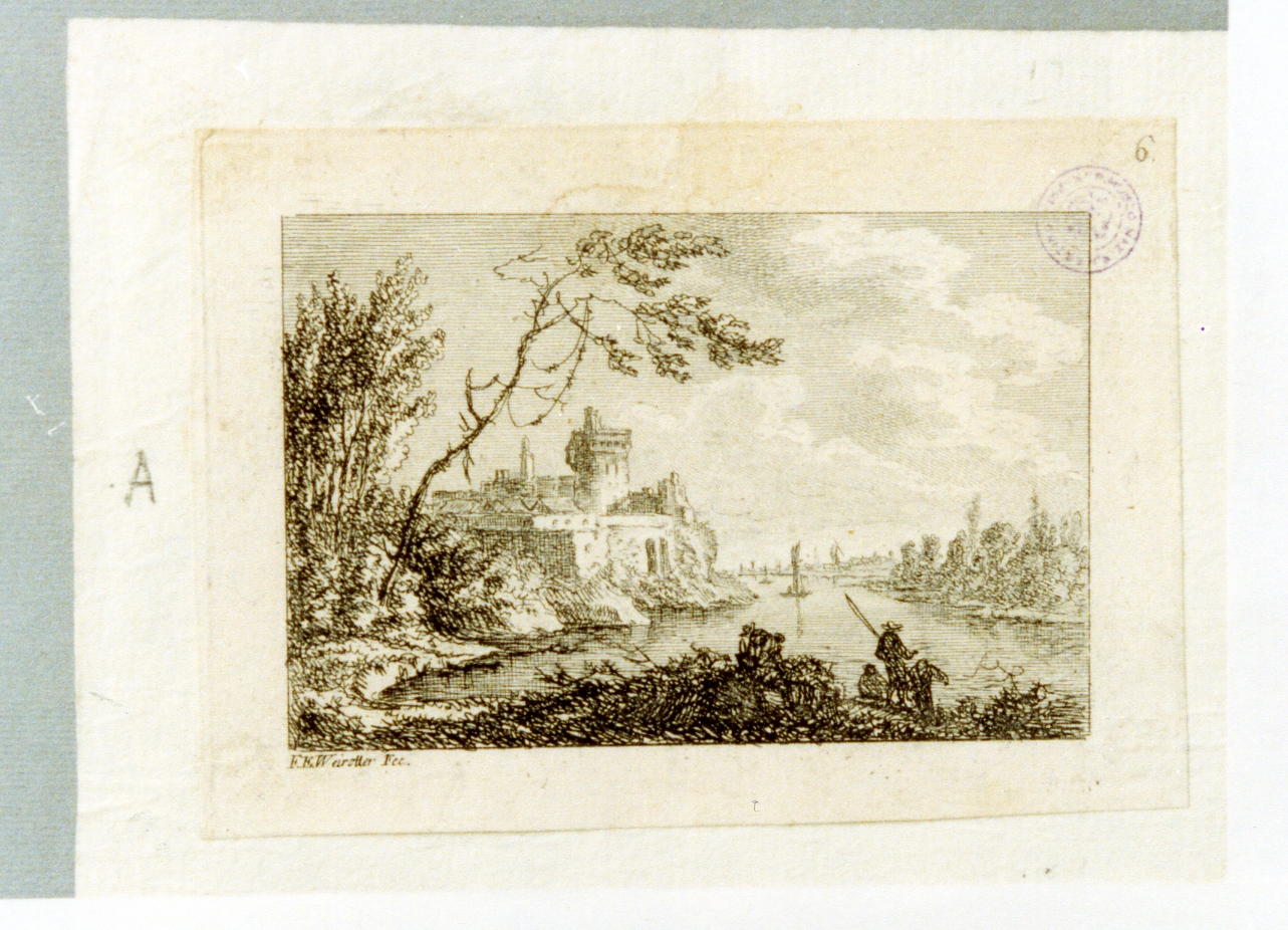 paesaggio fluviale (stampa) di Weirotter Franz Edmund (sec. XVIII)