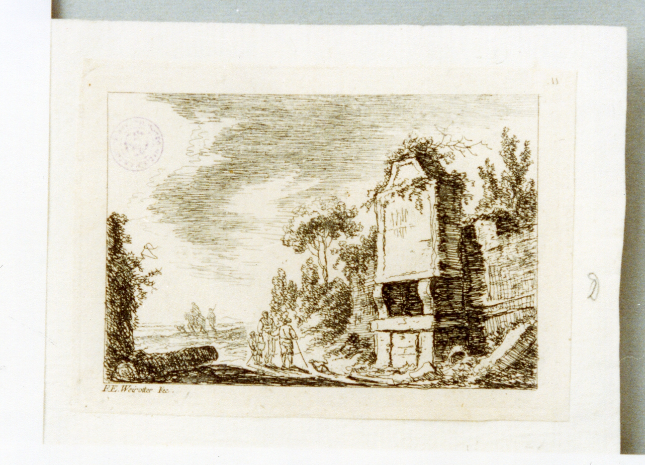 paesaggio (stampa) di Weirotter Franz Edmund (sec. XVIII)