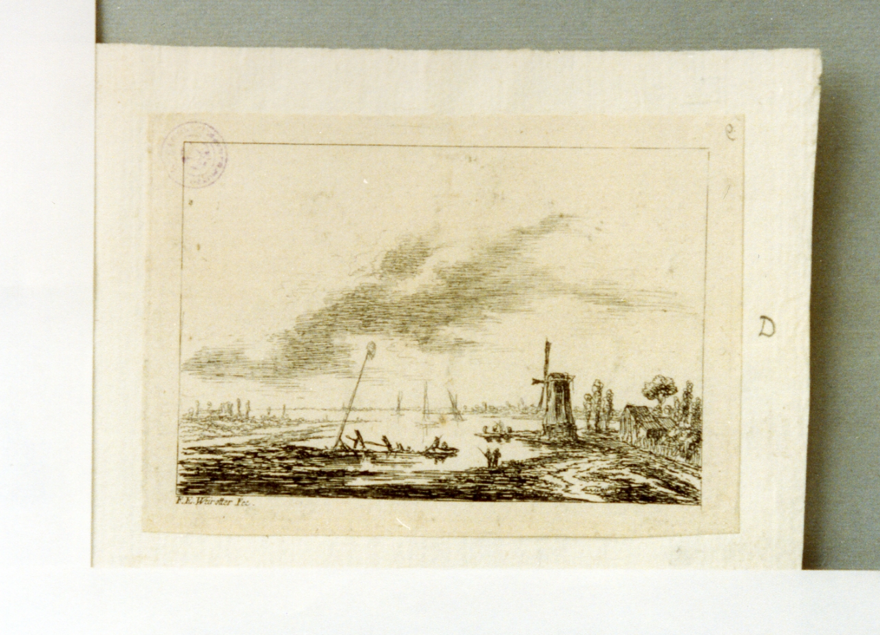 paesaggio lagunare (stampa) di Weirotter Franz Edmund (sec. XVIII)