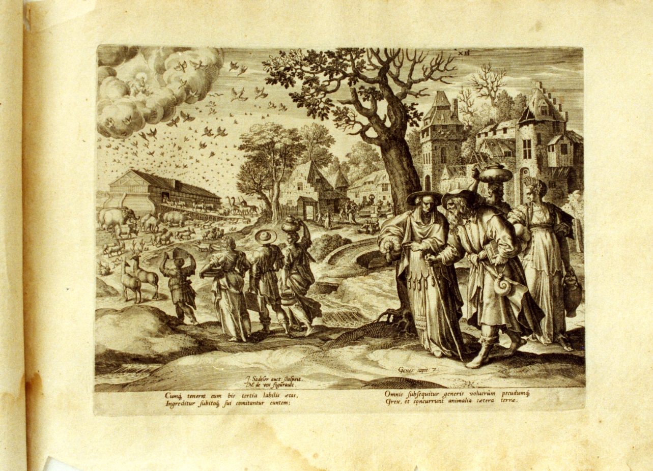 Noè e gli animali entrano nell'arca (stampa) di Sadeler Jan il Vecchio (sec. XVI)