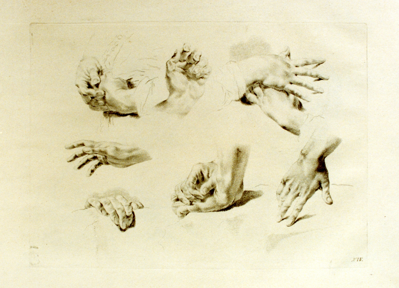 studio di mani (stampa) di Pitteri Marco Alvise (sec. XVIII)