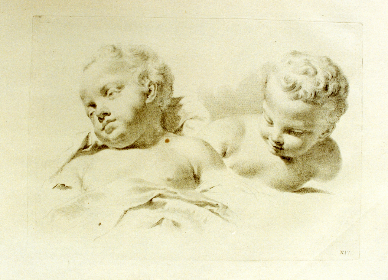 teste di bambino (stampa) di Pitteri Marco Alvise (sec. XVIII)
