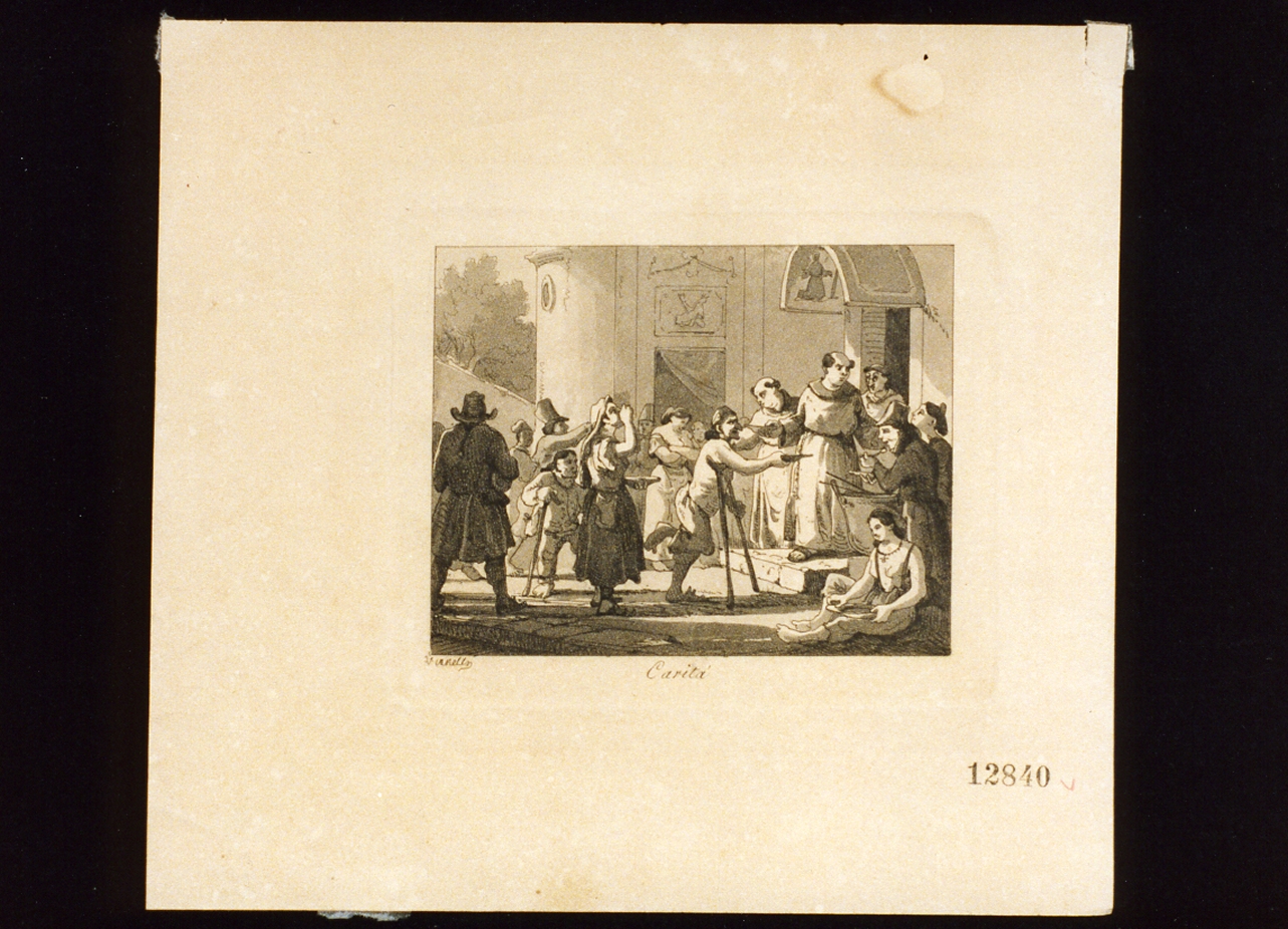 scena popolare (stampa tagliata) di Vianelli Achille (sec. XIX)