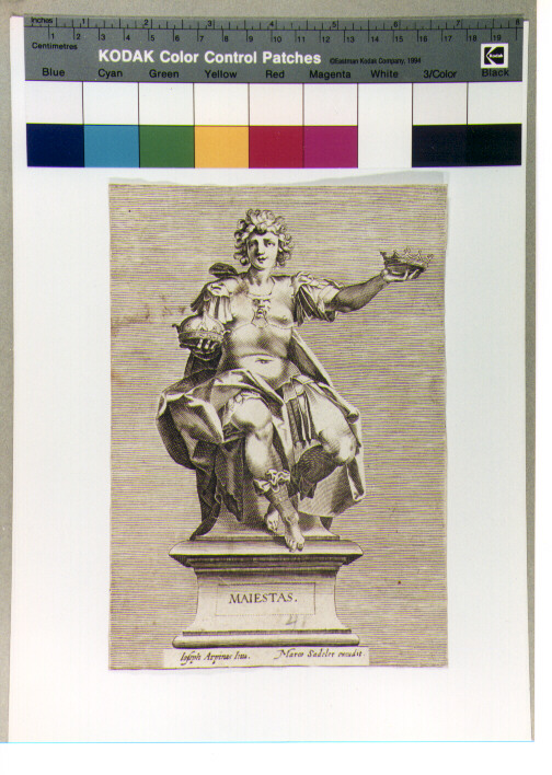 figura allegorica femminile (stampa) di Sadeler Marcus Christoph (CERCHIA), Cesari Giuseppe detto Cavalier d'Arpino (CERCHIA) (sec. XVII)