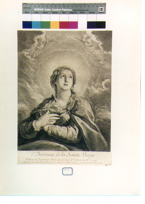 Maria Vergine (stampa) di Fetti Domenico, Hortemels Frederic Eustache (secc. XVII/ XVIII)