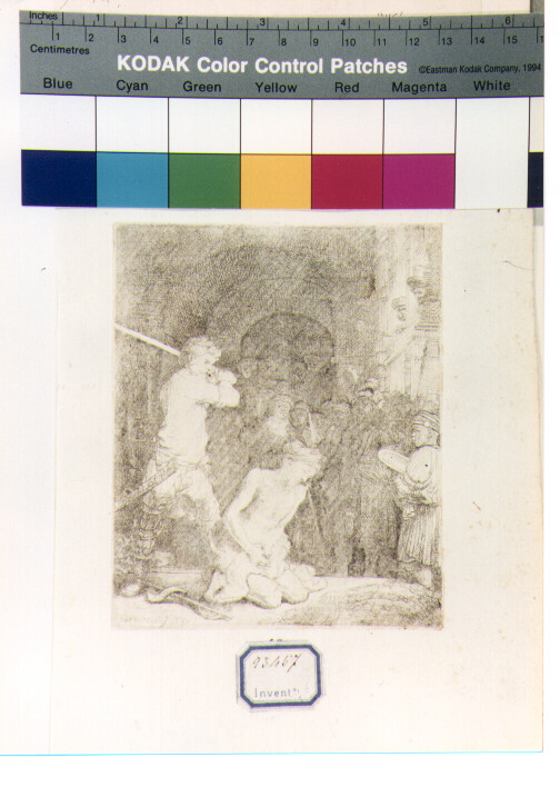 decapitazione di San Giovanni Battista (stampa) di Van Rijn Rembrandt Harmenszoon (sec. XVII)