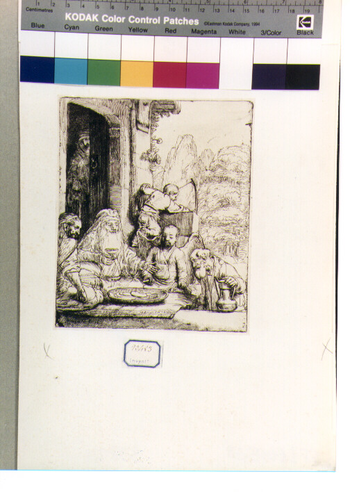 Abramo e i tre angeli (stampa) di Van Rijn Rembrandt Harmenszoon (sec. XVII)