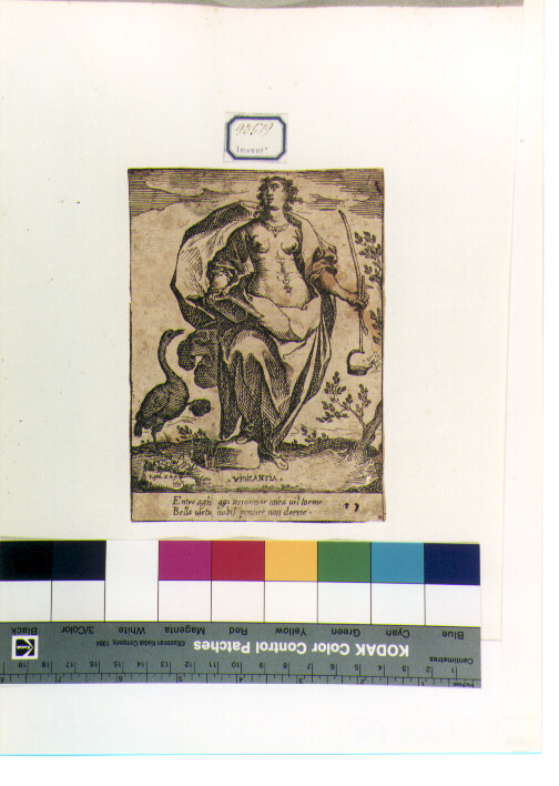 Allegoria della Vigilanza (stampa) di Schiaminossi Raffaello (sec. XVII)