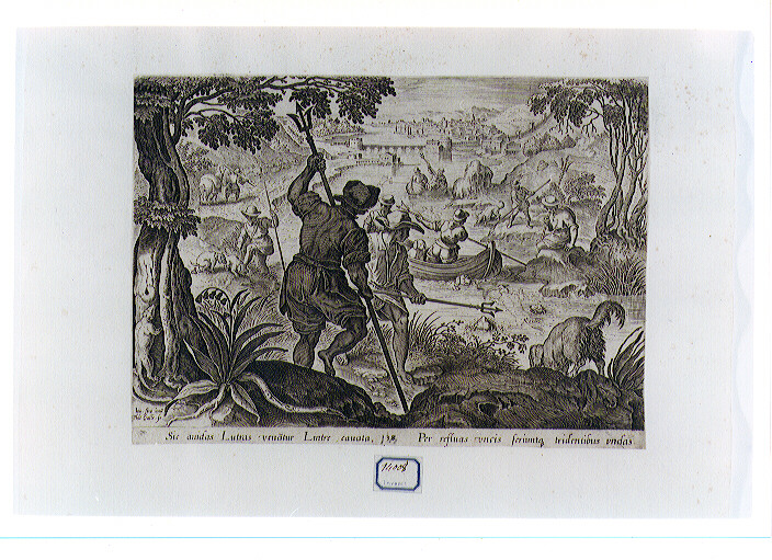 caccia alla lontra (stampa) di Van der Straet Jan detto Giovanni Stradano, Galle Philip (sec. XVI)