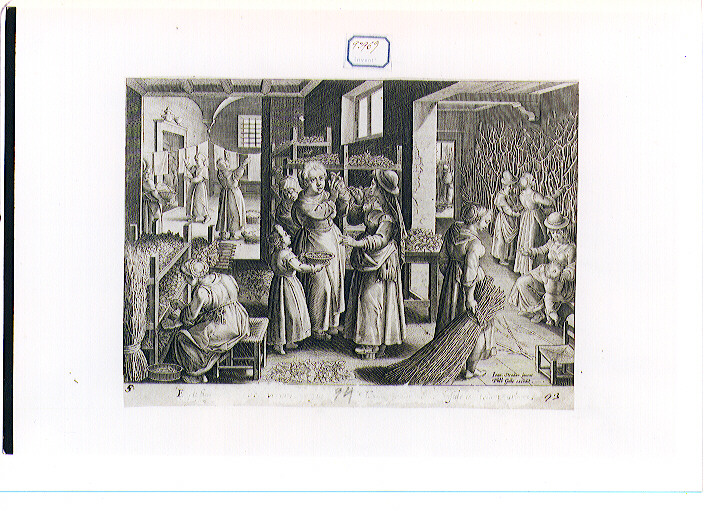 lavanderia (stampa) di Galle Philip, Van der Straet Jan detto Giovanni Stradano (CERCHIA) (ultimo quarto sec. XVI)