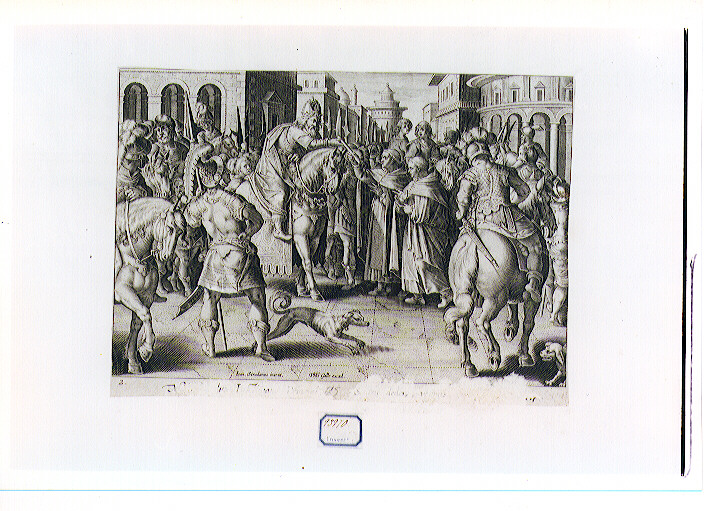 principe riceve lo scettro (stampa) di Galle Philip, Van der Straet Jan detto Giovanni Stradano (CERCHIA) (ultimo quarto sec. XVI)
