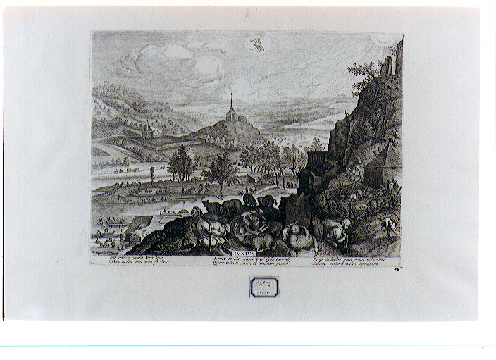 paesaggio con segno del Cancro (stampa) di Sadeler Aegidius, Stevens Pieter II (primo quarto sec. XVII)