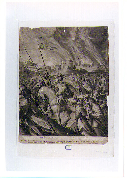 esercito romano conquista una città (stampa) di Schwarz Christoph, Custos Dominicus (CERCHIA) (ultimo quarto sec. XVI)