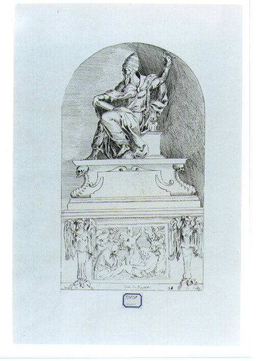 monumento sepolcrale di Papa Clemente VII (stampa) di Bandinelli Bartolomeo detto Baccio Bandinelli, De Caylus Anne Claude Philippe (sec. XVIII)