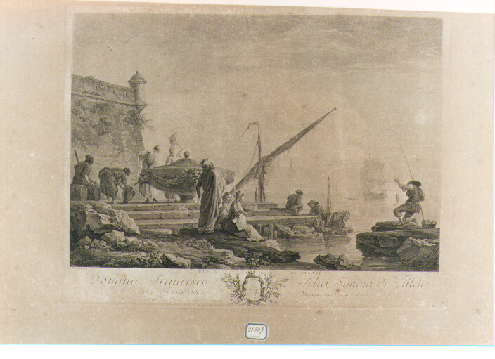 marina con figure (stampa) di Vernet Claude Joseph (sec. XVIII)