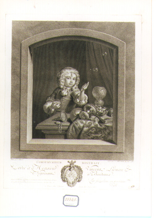 ritratto di fanciullo (stampa) di Wille Johann Georg (sec. XVIII)