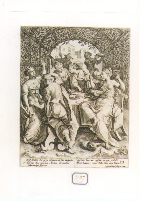 parabola delle vergini sagge e delle vergini stolte (stampa) di De Vos Marten (secc. XVI/ XVII)