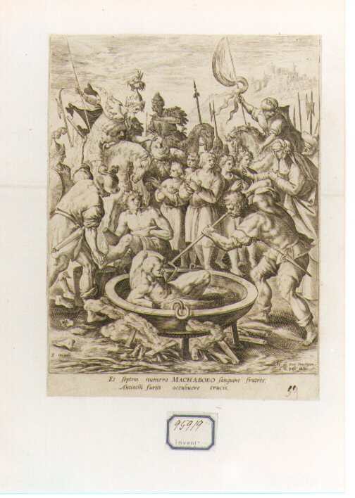 martirio dei sette fratelli Maccabei (stampa) di Van de Passe Crispyn I (seconda metà sec. XVI)
